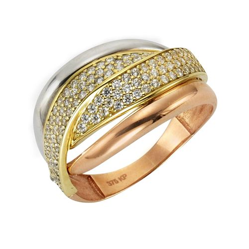 4006046245708 - Fascination by Ellen K Ring 375 Gold dreifarbig Zirkonia