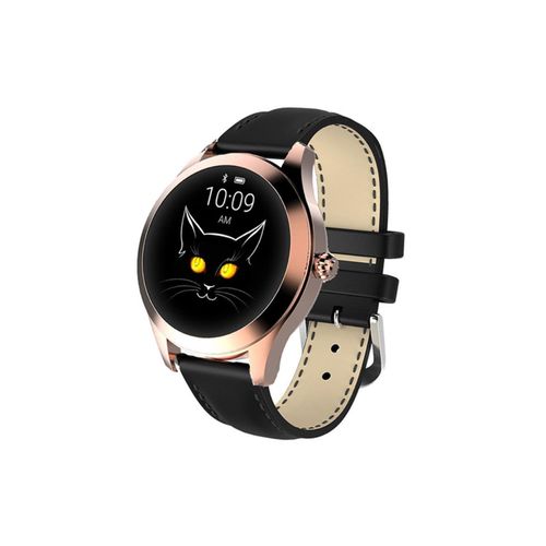 4066708663431 - TPFNet Damen Smart Watch   Fitness Tracker IP68 - Kunstleder Armband - Android & IOS - Gold   Schwarz