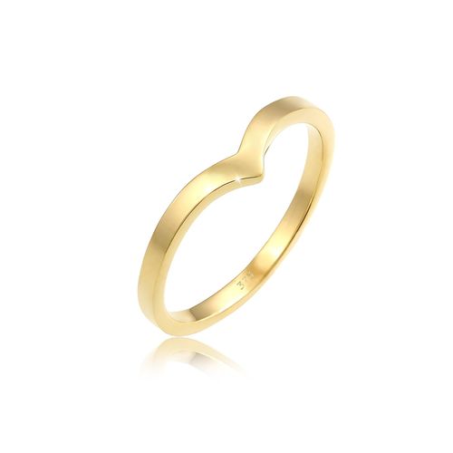 4050878587680 - Fingerring ELLI PREMIUM V-Form Stapelring Geo Look Modern 375 Gelbgold Fingerringe Gr 52 mm ohne Stein Gelbgold 375 13 mm goldfarben (gold) Damen Fingerringe