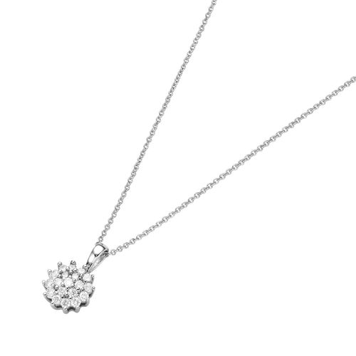 4007810155261 - Goldkette LUIGI MERANO Blüte mit Brillanten Gold 585 Halsketten Gr 45 cm Weißgold 585 weiß Damen Halsketten 4007810155261 - Goldkette LUIGI MERANO Blüte mit Brillanten Gold 585 Halsketten Gr 45 cm Weißgold 585 weiß Damen Halsketten
