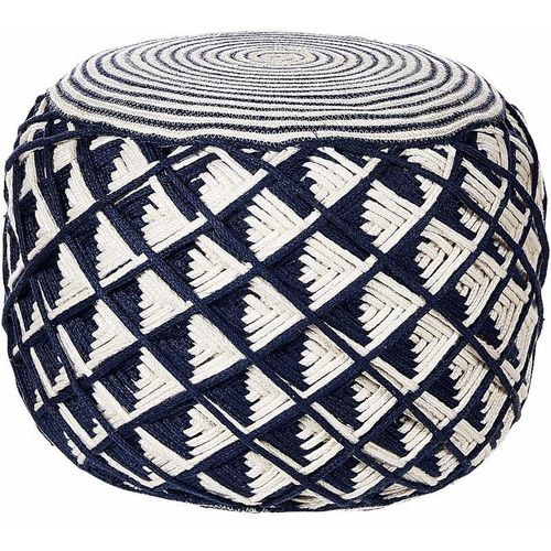 4255664845887 - Beliani - Pouf Sandbeige aus Jute rund ⌀ 46 cm Boho Stil Indoor Sitzpouf für Wohnzimmer Schlafzimmer Flur Diele Garderobe