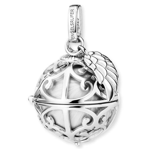 4260756385462 - Ketten-Anhänger ENGELSRUFER Schmuck Geschenk Relaunch mit Flügelanhänger ER-23 Schmuckanhänger Gr S Silber 925 (Sterlingsilber)-Messing 610 g weiß (silberfarben perlmuttfarben weiß) Damen Anhänger zu Kleid Shirt Jeans Sneaker Anlass Geburtstag Weihnachten