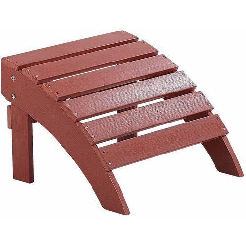 4251682265447 - Beliani - Fußhocker für Gartenstuhl Rot Kunstholz Muskoka Adirondack Stil Balkon Terrasse Outdoor Garten Zubehör Möbel