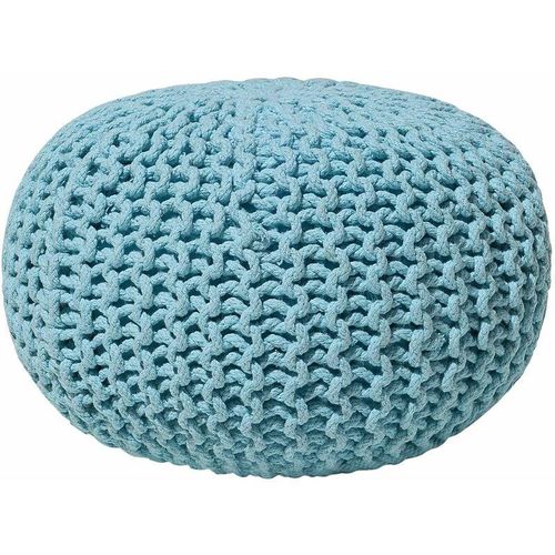 4260580921522 - Beliani - Pouf Hellblau 100% Baumwolle Rund ⌀ 40 cm Elegant Modern