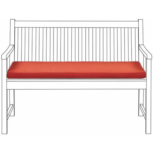 4251682232135 - Beliani - Auflage für Gartenbank 120 cm Rot Polyester mit Befestigungsbändern und Reißverschluss Gartenausstattung Sitzkissen