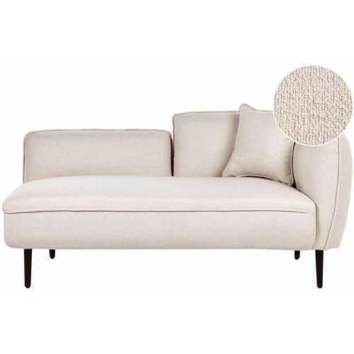 4255664806956 - Beliani - Chaiselongue Hellbeige Stoffbezug Bouclé Rechtsseitig mit Kissen Metallbeine Modern für Wohnzimmer Schlafzimmer Wintergarten Kleine Räume