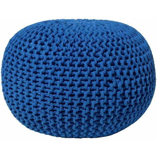 4260580923410 - Pouf Blau 100% Baumwolle Rund ⌀ 50 cm Elegant Modern