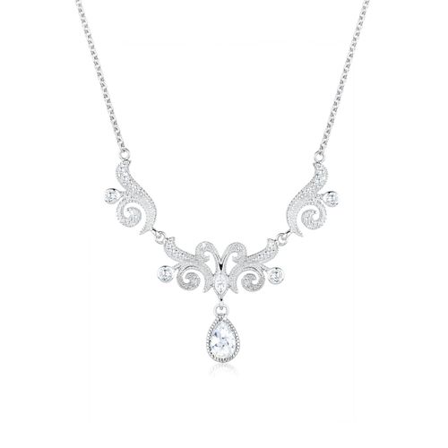 4050878492151 - Collierkettchen ELLI PREMIUM Collier Statementkette Zirkonia 925 Silber Halsketten Gr 45 mit Steinen Silber 925 (Sterlingsilber) Länge 45 cm weiß (weiß weiß) Damen Colliers