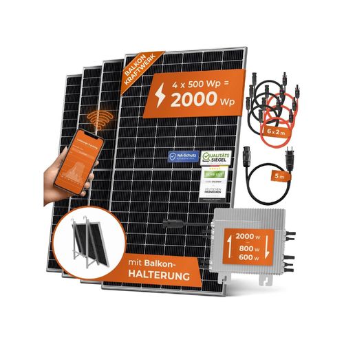 4262403071346 - Solarway® Balkonkraftwerk 2000W komplett Steckdose - neuester 2000W Wechselrichter - Solaranlage Komplettset - 500W bifaziale Solarmodule & Envertech & Zubehör 4262403071346 - Solarway® Balkonkraftwerk 2000W komplett Steckdose - neuester 2000W Wechselrichter - Solaranlage Komplettset - 500W bifaziale Solarmodule & Envertech & Zubehör