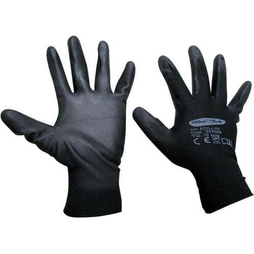 8014211573088 - Ferramenta1com - 12 x handschuhe aus nylon aus polyurethan eco-lite schwarz tg 9