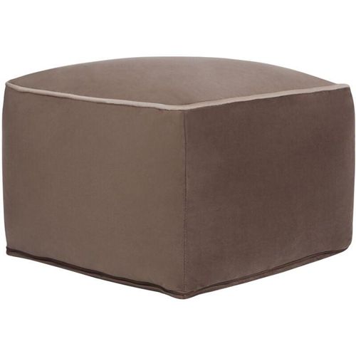 4255664857859 - Beliani - Pouf Braun Samtstoff Quadratisch 50 x 50 x 30 cm mit Paspel Modern Wohnzimmer Schlafzimmer Ausstattung Deko Sitzhocker Fußhocker Bodenkissen