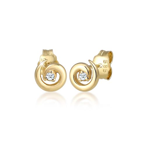 4050878567736 - Paar Ohrstecker ELLI DIAMONDS Stecker Spirale Diamanten (003 ct) 585er Gelbgold Ohrringe Gr OneSize 0006 carat ct P1 = bei 10-facher Vergrößerung erkennbare Einschlüsse mit Diamanten Gelbgold 585 goldfarben (gold weiß) Damen Ohrstecker