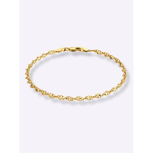 4007810236106 - Armband LUIGI MERANO Armband Singapurkette bicolor Gelbgold 375 Armbänder Gr 19 cm Gelbgold 375 goldfarben (goldfarbig silberfarbig bicolor) Damen Armbänder