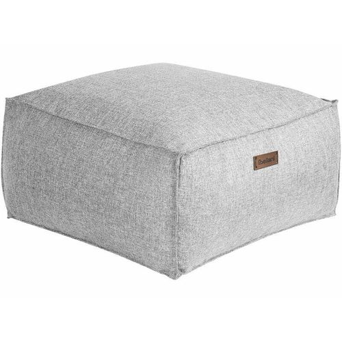 4255664825421 - Beliani - Pouf Grau Leinenoptik 50 x 50 cm mit EPS-Perlen Abnehmbarem Bezug Quadratisch Modern Skandi Bodenkissen Sitzpouf Sitzmöbel Indoor