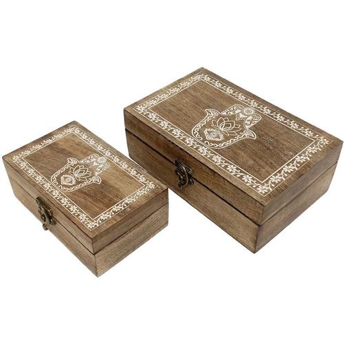 8433933326640 - Signes Grimalt - 2U Holzkisten Kisten und Schmuckschatullen Rechteckige graue Box – 8x21x13cm - Gris