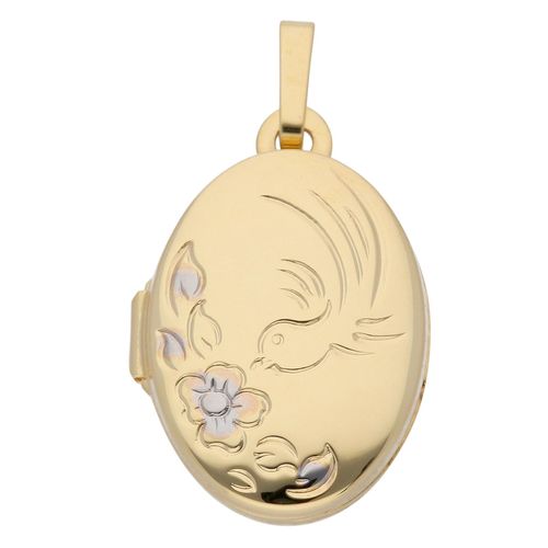 4059468478070 - Ketten-Anhänger ADELIA´S 333 Gold Medaillon Anhänger Schmuckanhänger Gr Damen Weißgold 333 goldfarben (gold) Damen Anhänger Goldschmuck für