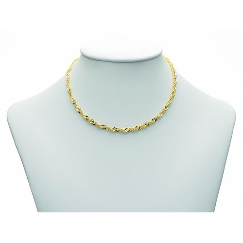 4059468448189 - Goldkette ADELIA´S 333 Gold Singapur Halskette 45 cm Ø 34 mm Halsketten Gr 45 Gelbgold 333 goldfarben (gold) Damen Goldketten Goldschmuck für