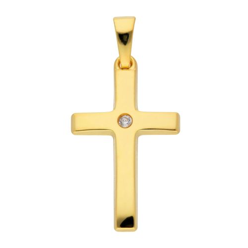 4067551389127 - Ketten-Anhänger ADELIA´S 333 Gold Kreuz Anhänger Schmuckanhänger Gr mit Zirkonia Gelbgold 333 goldfarben (gold) Damen Anhänger mit Zirkonia Goldschmuck für & Herren