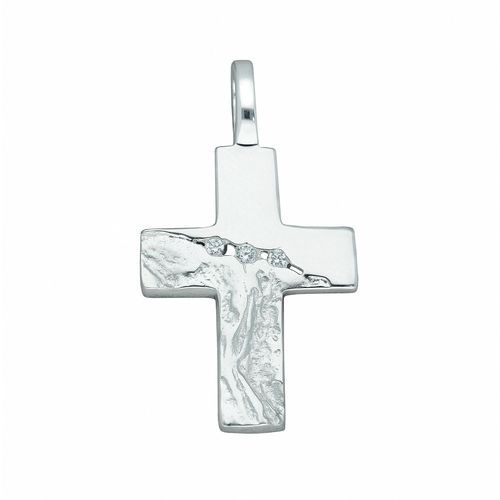 4067551012919 - Kette mit Anhänger ADELIA´S 925 Silber Kreuz Zirkonia Halsketten Gr Silber 925 (Sterlingsilber) silberfarben (silber) Damen Ketten mit Anhänger Schmuckset - Set Halskette