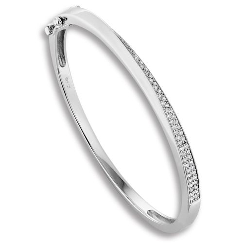 4065633534960 - Silberarmband Zirkonia Armreif aus 925 Silber Armbänder Gr Silber 925 (Sterlingsilber) silberfarben (silber) Damen Armbänder Silber Schmuck