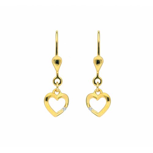 4065633623510 - Paar Ohrhänger ADELIA´S 1 333 Gold Ohrringe   Herz mit Zirkonia Gr Damen Gelbgold 333 goldfarben (gold) Damen Ohrhänger mit Zirkonia Goldschmuck für