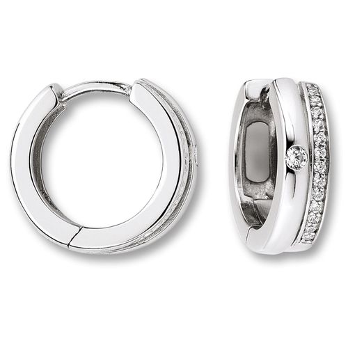 4069415446878 - Paar Creolen Zirkonia Ohrringe aus 925 Silber Gr Damen mit Zirkonia Silber 925 (Sterlingsilber) silberfarben (silber) Damen Silber Schmuck