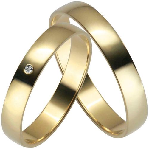 4007972851650 - Trauring FIRETTI Schmuck Geschenk Gold 375 Hochzeit Ehering LIEBE Fingerringe Gr 56 001 ct SI = kleine Einschlüsse mit Brillant Gelbgold 375 25 mm gelb (gelbgoldfarben) Made in Germany - wahlweise mit oder ohne Brillant