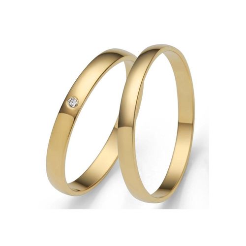 4007972597008 - Trauring FIRETTI Schmuck Geschenk Gold Hochzeit Ehering LIEBE Fingerringe Gr 50 001 ct SI = kleine Einschlüsse mit Brillant Gelbgold 585 25 mm gelb (gelbgoldfarben) Trauringe Made in Germany wahlweise mit oder ohne Brillant