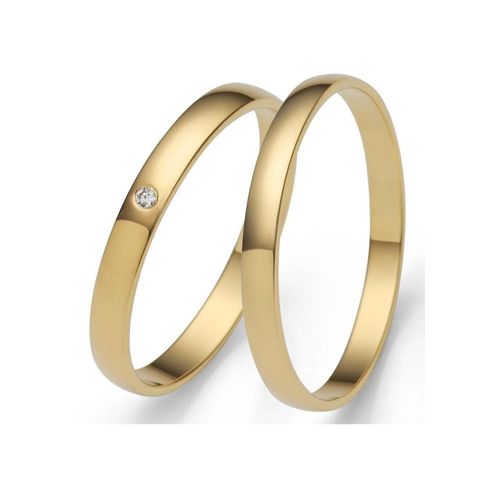 4007972596773 - Trauring FIRETTI Schmuck Geschenk Gold Hochzeit Ehering LIEBE Fingerringe Gr 52 001 ct SI = kleine Einschlüsse mit Brillant Gelbgold 375 25 mm goldfarben (gelbgoldfarben) Made in Germany wahlweise mit oder ohne Brillant