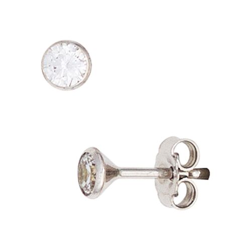 4061861029162 - Paar Ohrstecker JOBO Ohrringe Gr Weißgold 333 weiß (weißgold 333) Damen Ohrstecker rund 333 Weißgold mit Zirkonia 4061861029162 - Paar Ohrstecker JOBO Ohrringe Gr Weißgold 333 weiß (weißgold 333) Damen Ohrstecker rund 333 Weißgold mit Zirkonia