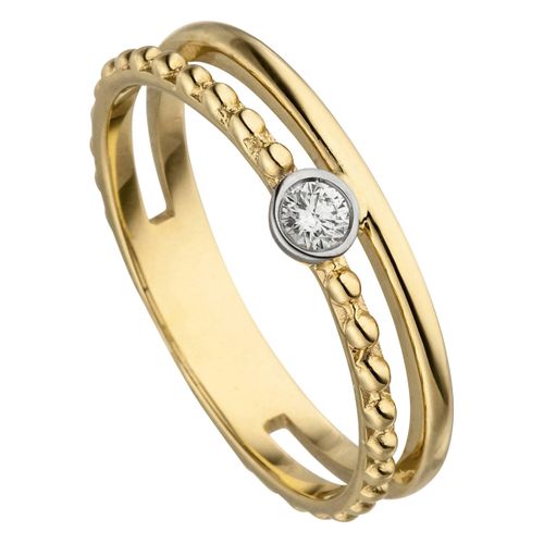 4061861180054 - Fingerring JOBO 2-reihiger Ring mit Diamant 007 ct Fingerringe Gr 54 SI = kleine Einschlüsse Gelbgold 585-Diamanten gelb (gelbgold 585) Damen Diamantringe 585 Gold 4061861180054 - Fingerring JOBO 2-reihiger Ring mit Diamant 007 ct Fingerringe Gr 54 SI = kleine Einschlüsse Gelbgold 585-Diamanten gelb (gelbgold 585) Damen Diamantringe 585 Gold