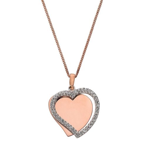 4006046213462 - Kette mit Anhänger FIRETTI Schmuck Geschenk Silber 925 Halskette deinem Namen Halsketten Gr Silber 925 (Sterlingsilber) Länge 46 cm rosegold (roségoldfarben kristallweiß) Damen Ketten mit Anhänger Zirkonia (synth)