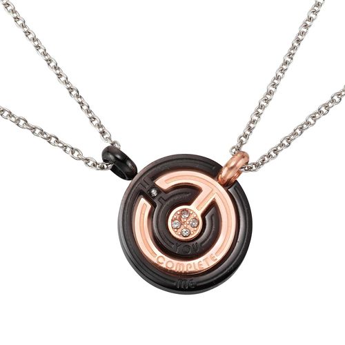 4006046245715 - Schmuckset FIRETTI Multipack Schmuck Geschenk Halsketten LIEBE Schmuck-Sets rosegold (edelstahlfarben roségoldfarben schwarz weiß) Brautschmuck mit Zirkonia