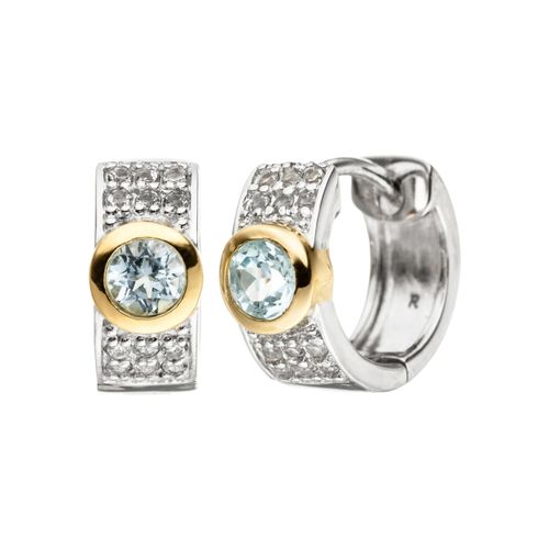 4061861060523 - Paar Creolen JOBO Ohrringe Gr Silber 925 (Sterlingsilber) silberfarben (silber 925) Damen Creolen 925 Silber bicolor vergoldet Blautopase Zirkonia 4061861060523 - Paar Creolen JOBO Ohrringe Gr Silber 925 (Sterlingsilber) silberfarben (silber 925) Damen Creolen 925 Silber bicolor vergoldet Blautopase Zirkonia