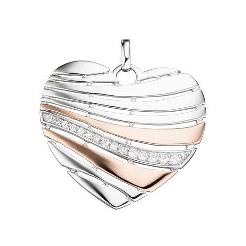 4061861069410 - Herz-Anhänger JOBO Anhänger Herz Schmuckanhänger Gr Silber 925 (Sterlingsilber) silberfarben (silber 925) Damen Anhänger 925 Silber roségold vergoldet bicolor mit Zirkonia 4061861069410 - Herz-Anhänger JOBO Anhänger Herz Schmuckanhänger Gr Silber 925 (Sterlingsilber) silberfarben (silber 925) Damen Anhänger 925 Silber roségold vergoldet bicolor mit Zirkonia