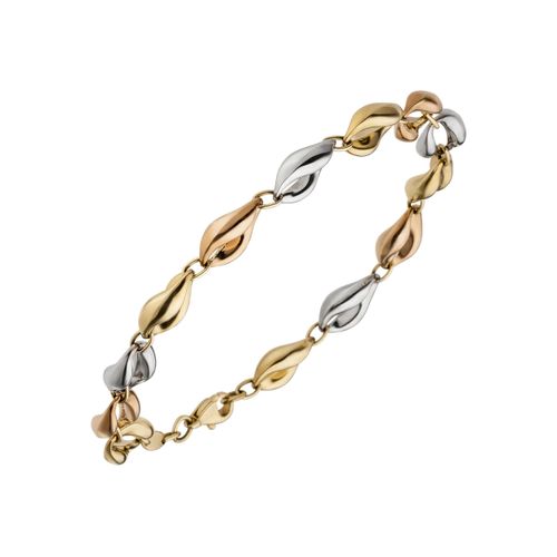 4061861046305 - Goldarmband JOBO Armbänder Gr Gelbgold 585-Roségold 585-Weißgold 585 gelb (gelbgold 585) Damen Armbänder Gold 585 Gelbgold Roségold Weißgold tricolor 19 cm