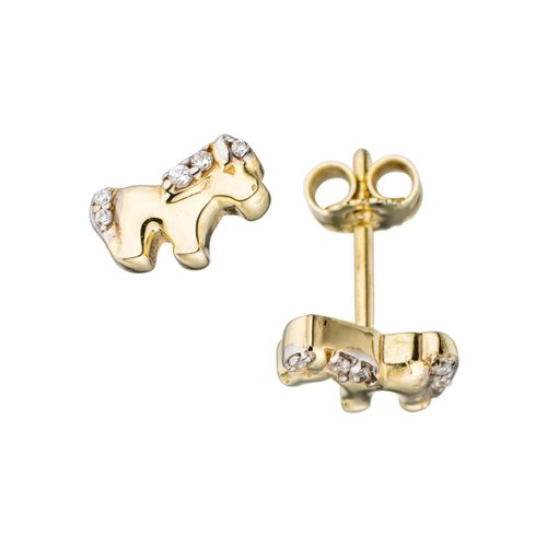 4061861056458 - Paar Ohrstecker JOBO Pferd Ohrringe Gr Gelbgold 333 goldfarben (gelbgold 333) Damen Ohrstecker 333 Gold bicolor mit Zirkonia 4061861056458 - Paar Ohrstecker JOBO Pferd Ohrringe Gr Gelbgold 333 goldfarben (gelbgold 333) Damen Ohrstecker 333 Gold bicolor mit Zirkonia