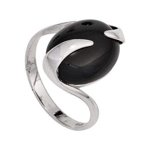 4061861095365 - Silberring JOBO Fingerringe Gr 50 Silber 925 (Sterlingsilber) silberfarben (silber 925) Damen Fingerringe 925 Silber mit Onyx