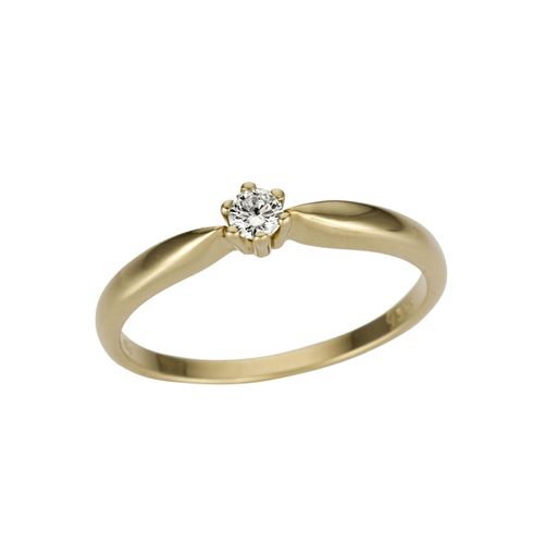 4041633992061 - Solitärring FIRETTI Schmuck Geschenk Gold 750 Damenring Verlobungsring Goldring Solitär Fingerringe Gr 16 01 ct P2 = erkennbare Einschlüsse Gelbgold 750-Diamanten gelb (gelbgoldfarben) Damen Solitär Ringe mit Brillant