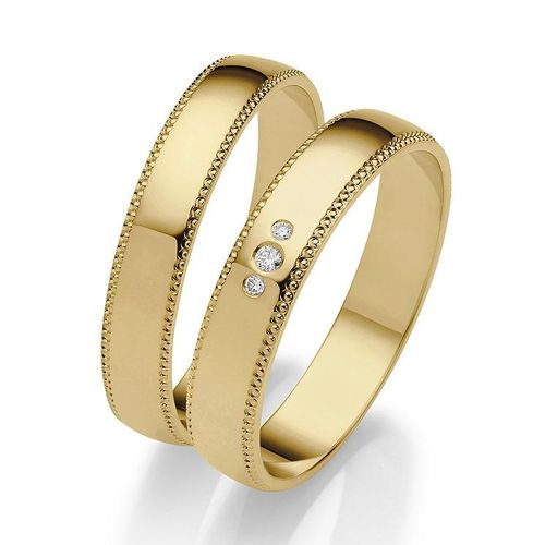 4007972654633 - Trauring FIRETTI Schmuck Geschenk Gold 375 Hochzeit Ehering LIEBE Fingerringe Gr 50 002 ct SI = kleine Einschlüsse mit Brillanten Gelbgold 375 4 mm gelb (gelbgoldfarben) Trauringe Made in Germany wahlweise mit oder ohne Brillanten