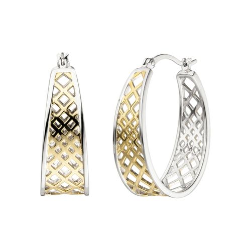 4061861137782 - Paar Creolen JOBO Ohrringe Gr Silber 925 (Sterlingsilber) goldfarben Damen Creolen 925 Silber bicolor vergoldet