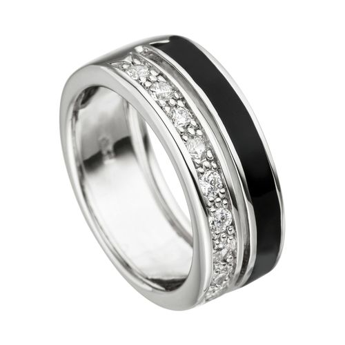 4061861168649 - Silberring JOBO Ring mit Zirkonia Fingerringe Gr 56 Silber 925 (Sterlingsilber) silberfarben (silber 925) Damen 925 Silber rhodiniert