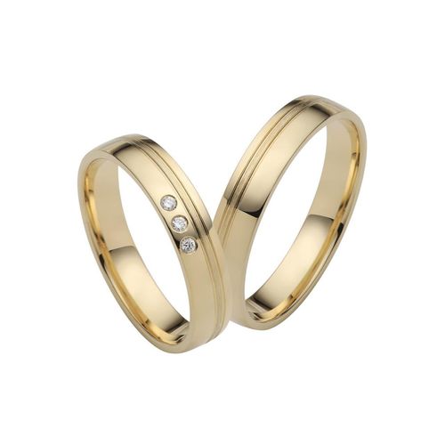 4007972548635 - Trauring FIRETTI Schmuck Geschenk Gold 750 Hochzeit Ehering LIEBE Fingerringe Gr 50 003 ct SI = kleine Einschlüsse mit Brillanten Gelbgold 375 4 mm gelb (gelbgoldfarben) Trauringe Made in Germany wahlweise mit oder ohne Brillanten