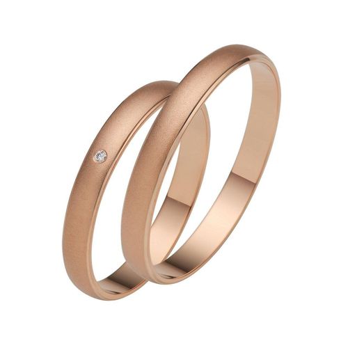 4007972598951 - Trauring FIRETTI Schmuck Geschenk Gold 375 Hochzeit Ehering LIEBE Fingerringe Gr 50 0005 ct SI = kleine Einschlüsse mit Brillant Roségold 375 30 mm rosegold (roségoldfarben) Trauringe Made in Germany wahlweise mit oder ohne Brillant