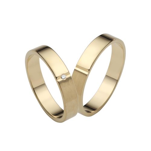 4007972563164 - Trauring FIRETTI Schmuck Geschenk Gold 750 Hochzeit Ehering LIEBE Fingerringe Gr 50 ohne Brillant Gelbgold 375 4 mm gelb (gelbgoldfarben) Trauringe Made in Germany wahlweise mit oder ohne Brillant