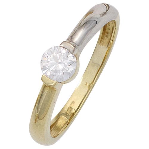 4061861029476 - Goldring JOBO Fingerringe Gr 50 Gelbgold 333-Weißgold 333 goldfarben (gelbgold 333) Damen Fingerringe 333 Gold bicolor mit Zirkonia