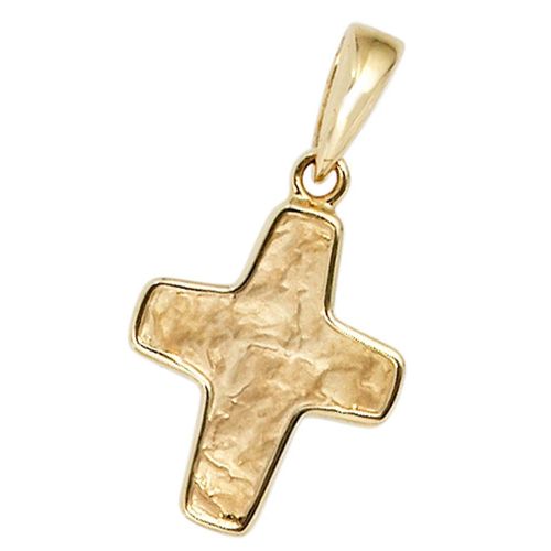 4061861186964 - Kreuz-Anhänger JOBO Anhänger Kreuz Schmuckanhänger Gr Gelbgold 585 gelb (gelbgold 585) Damen Anhänger 585 Gold