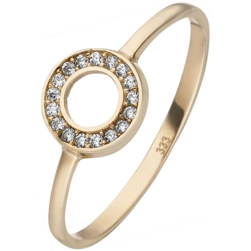 4061861160087 - Fingerring JOBO Fingerringe Gr 50 Gelbgold 333 goldfarben (gelbgold 333 weiß) Damen Fingerringe 333 Gold mit 17 Zirkonia 4061861160087 - Fingerring JOBO Fingerringe Gr 50 Gelbgold 333 goldfarben (gelbgold 333 weiß) Damen Fingerringe 333 Gold mit 17 Zirkonia
