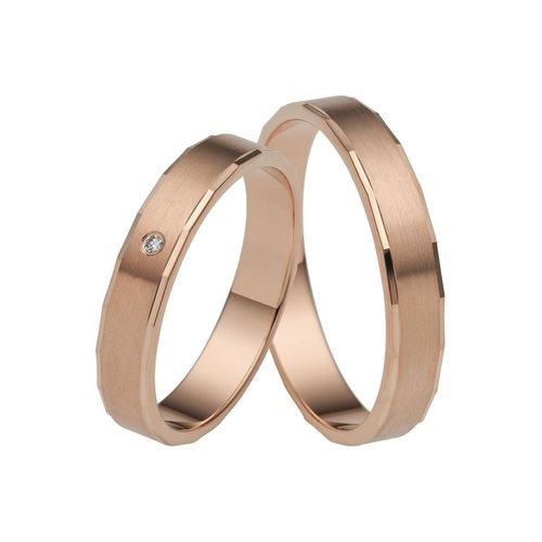 4007972587641 - Trauring FIRETTI Schmuck Geschenk Gold 375 Hochzeit Ehering LIEBE Fingerringe Gr 50 001 ct SI = kleine Einschlüsse mit Brillant Roségold 375 40 mm rosegold (roségoldfarben) Trauringe Made in Germany wahlweise mit oder ohne Brillant