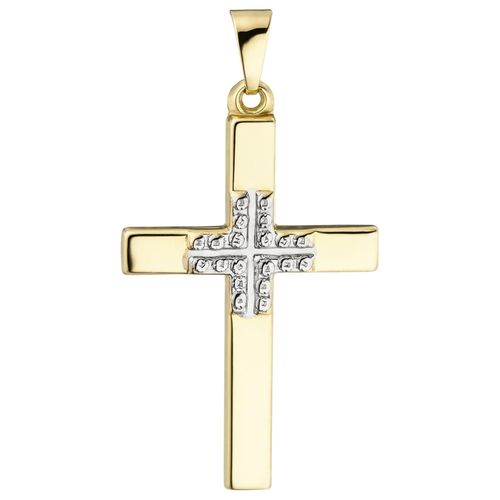 4061861118736 - Kreuz-Anhänger JOBO Anhänger Kreuz Schmuckanhänger Gr Gelbgold 375 gelb (gelbgold 375) Damen Anhänger 375 Gold